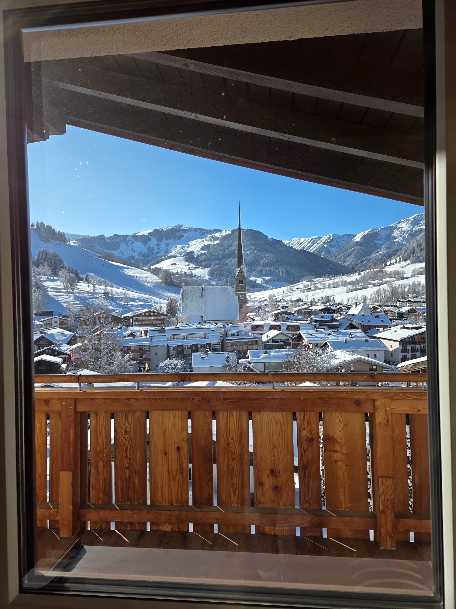 Ausblick vom Balkon im Roten Apartment Winterausblick vom Roten Apartment